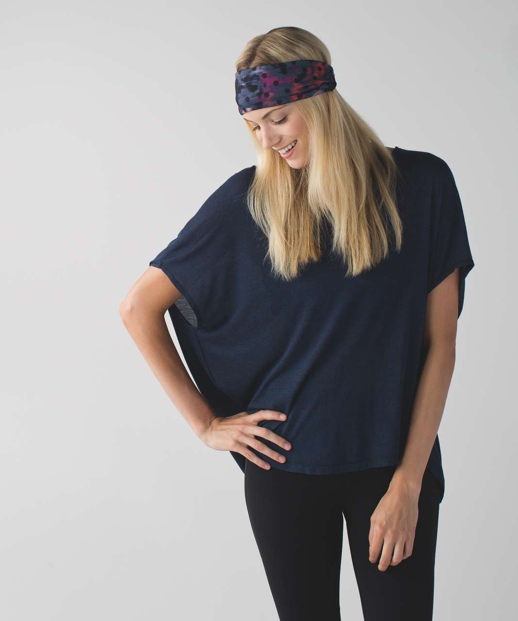 Lululemon Fringe Fighter Headband - Windy Blooms Regal Plum Multi