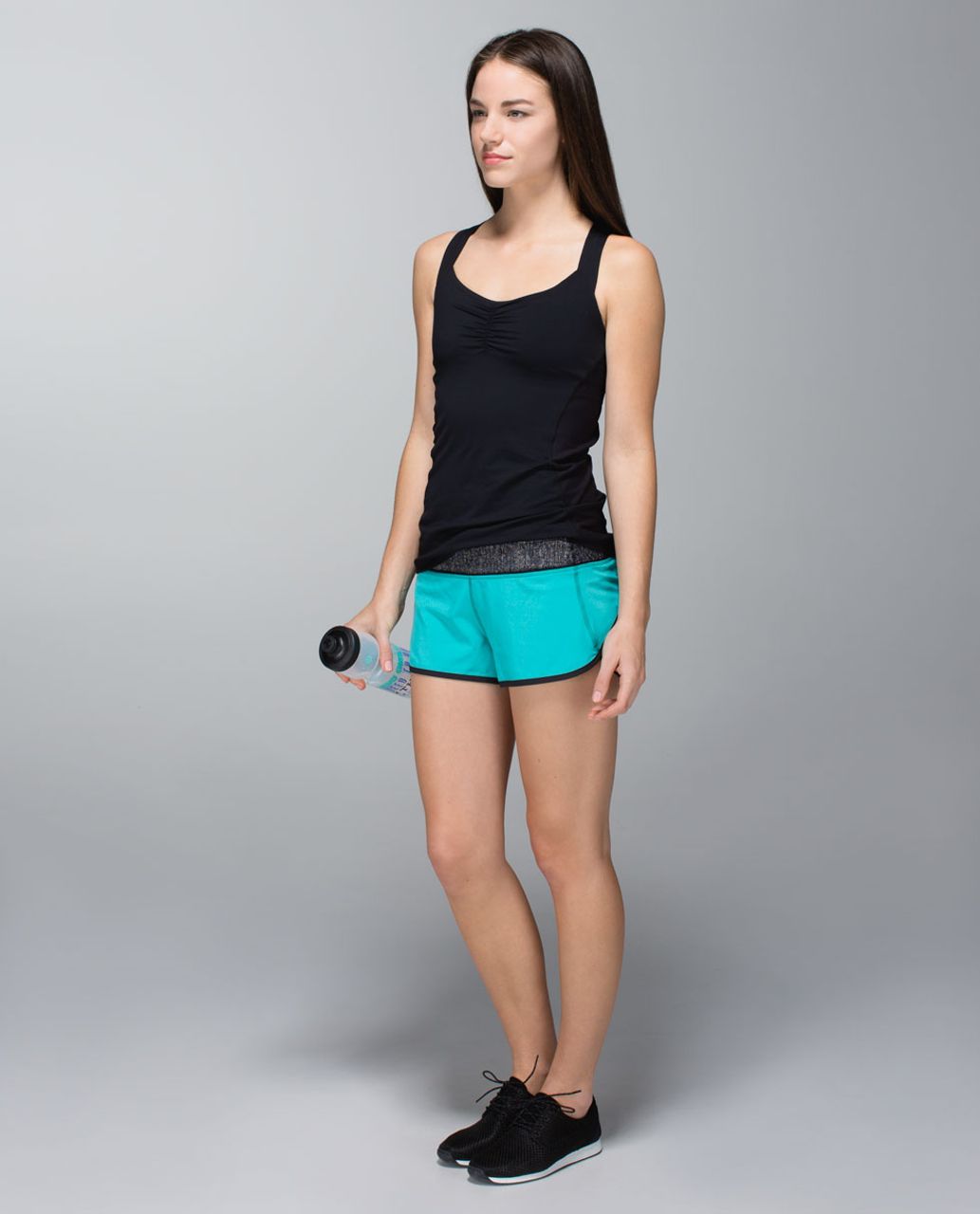 Lululemon Run:  Speed Short *4-way Stretch - Blue Tropics / Burlap Texture Black Dune / Black