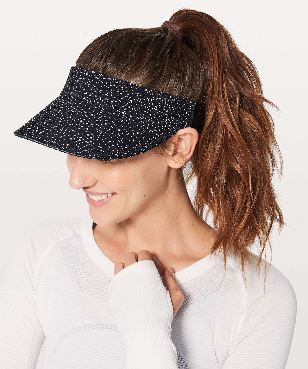 Lululemon Fast Paced Run Visor - Night View White Black / Black