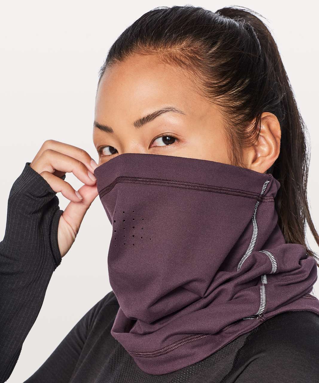 Lululemon Run It Out Neck Warmer - Black Cherry