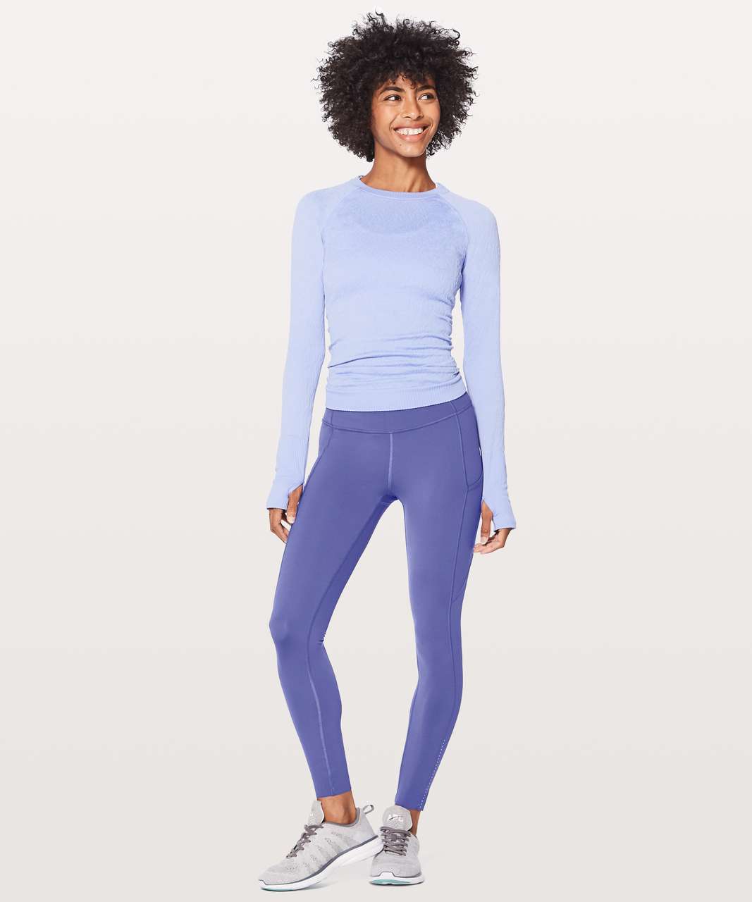 NWT! LULULEMON FAST AND FREE TIGHT 25 *NULUX City Grit White Blue