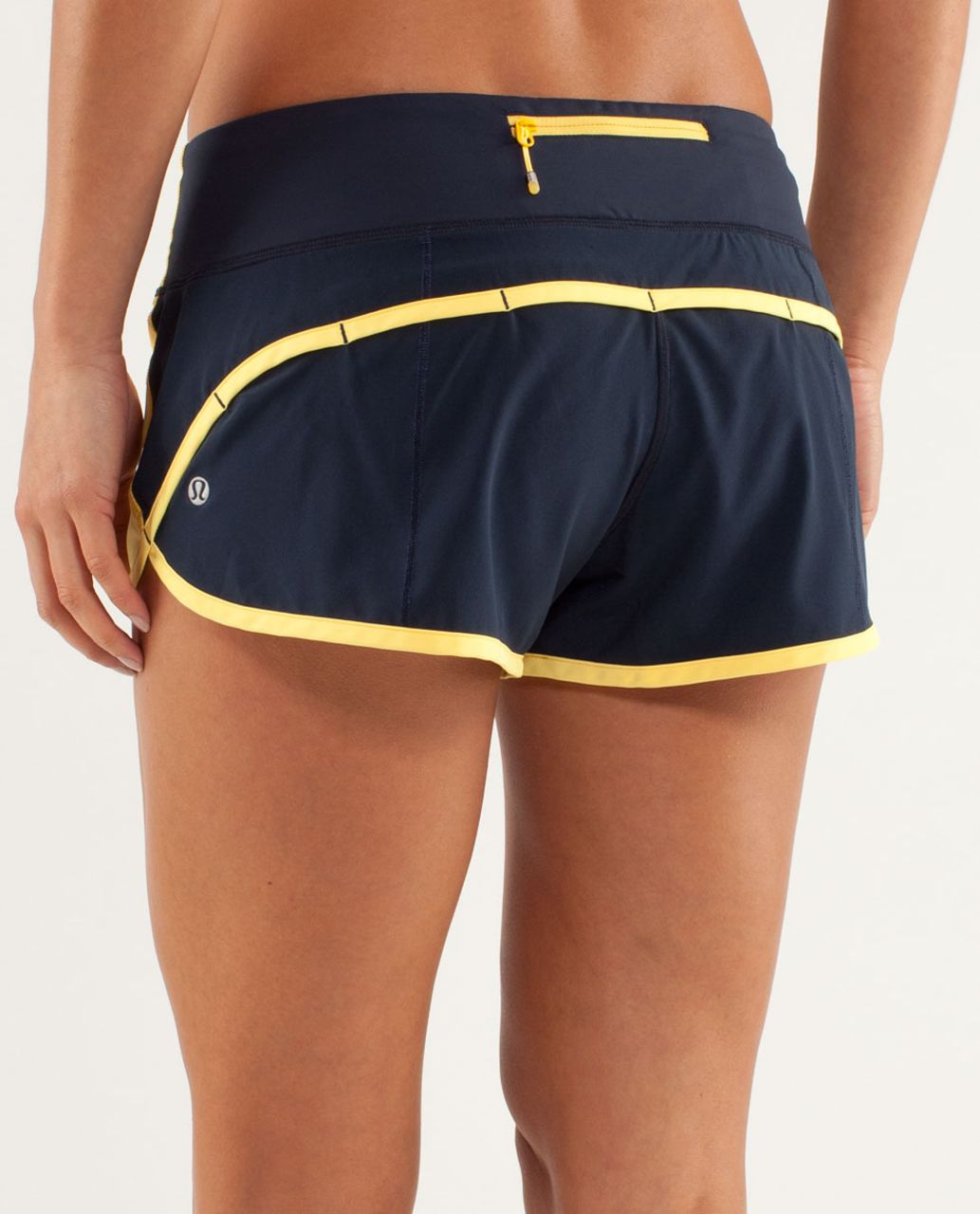 Lululemon Run:  Speed Short - Burning Yellow / Inkwell