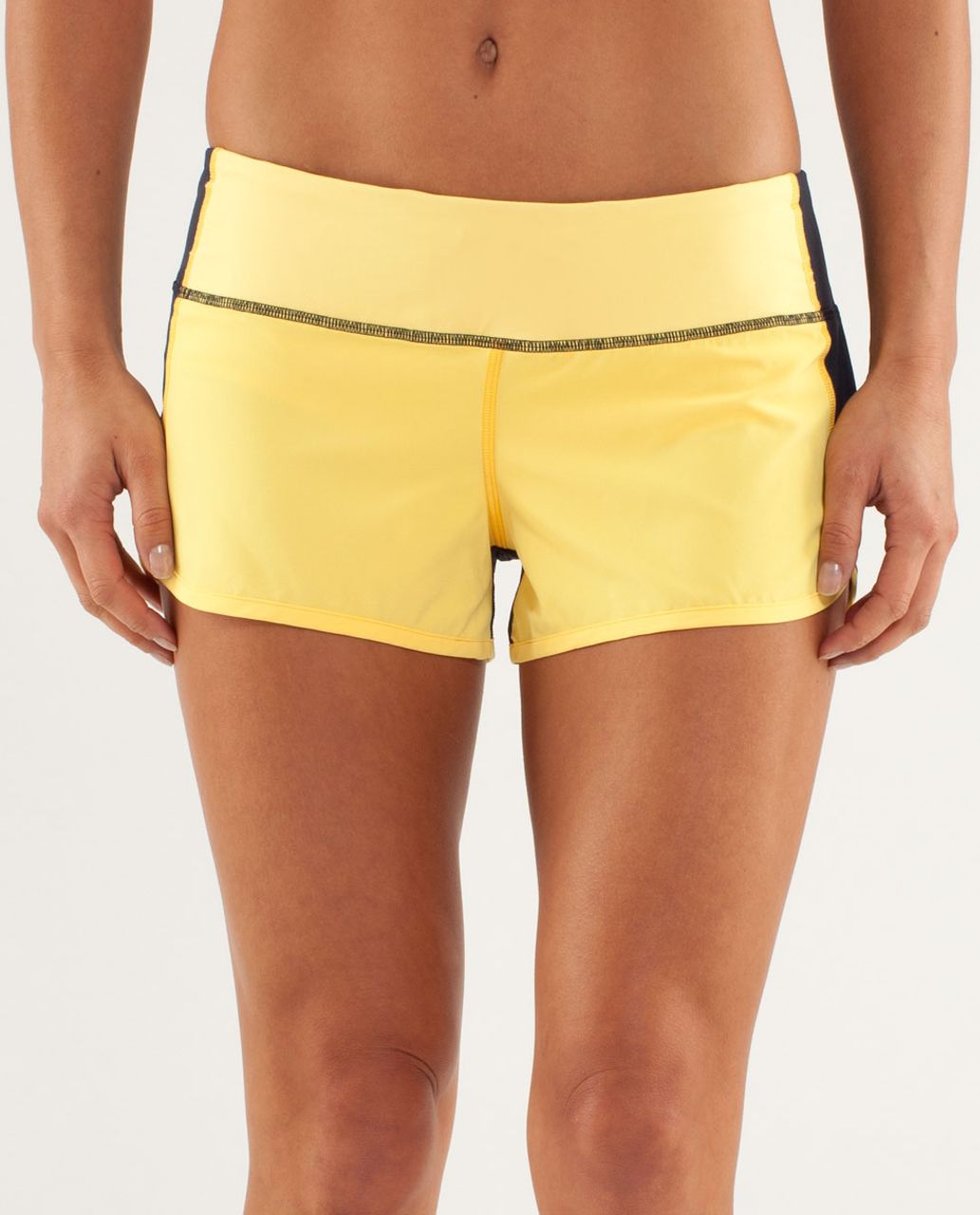 Lululemon Run:  Speed Short - Burning Yellow / Inkwell