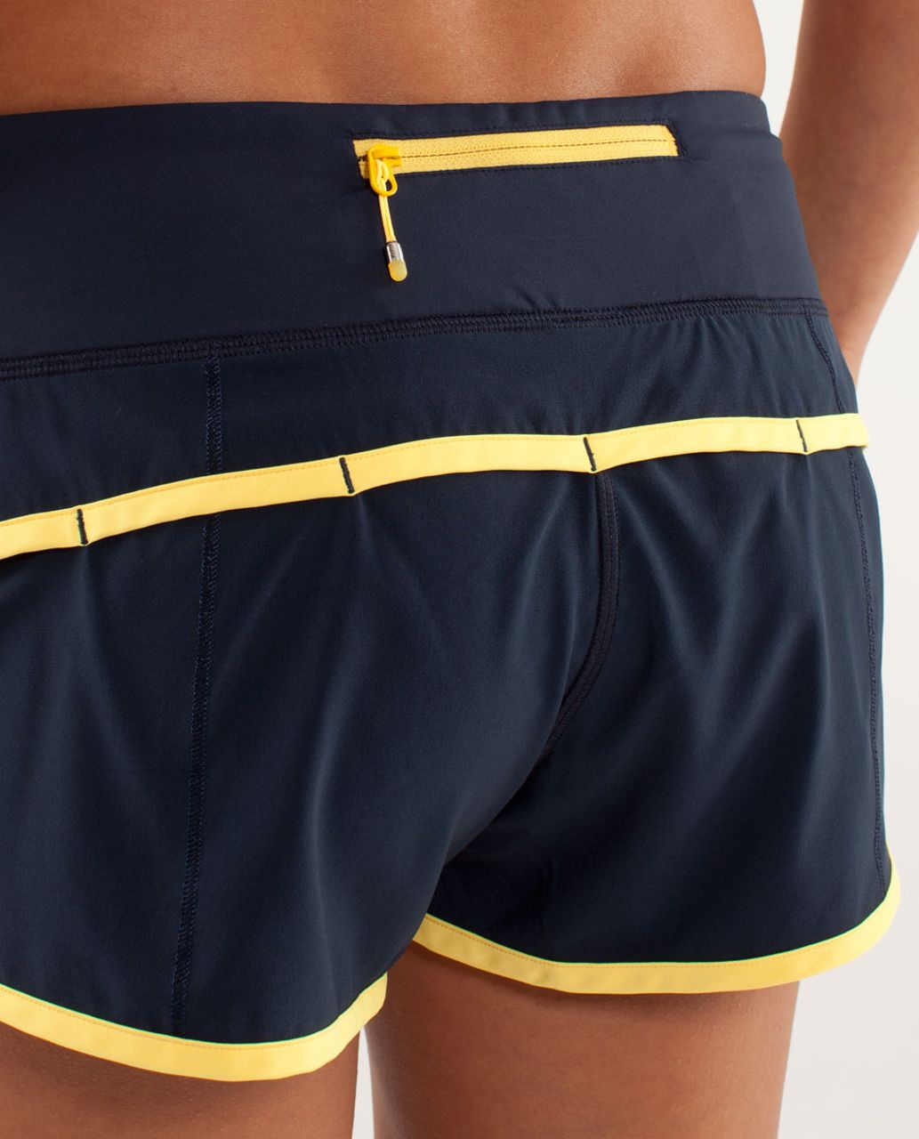 Lululemon Run:  Speed Short - Burning Yellow / Inkwell