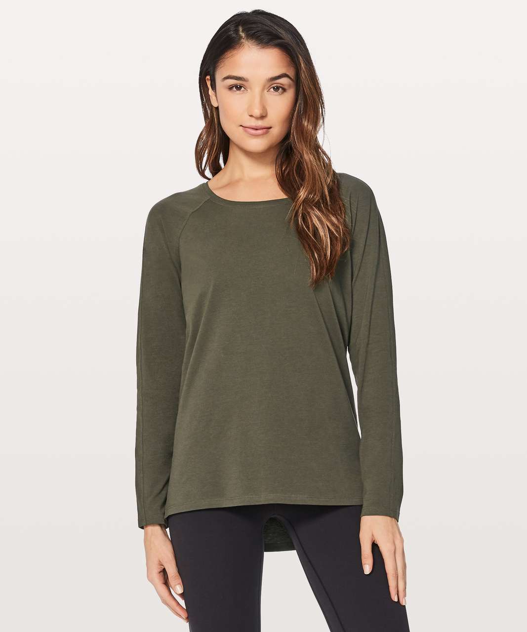 Lululemon Emerald Long Sleeve - Dark Olive (First Release) - lulu fanatics