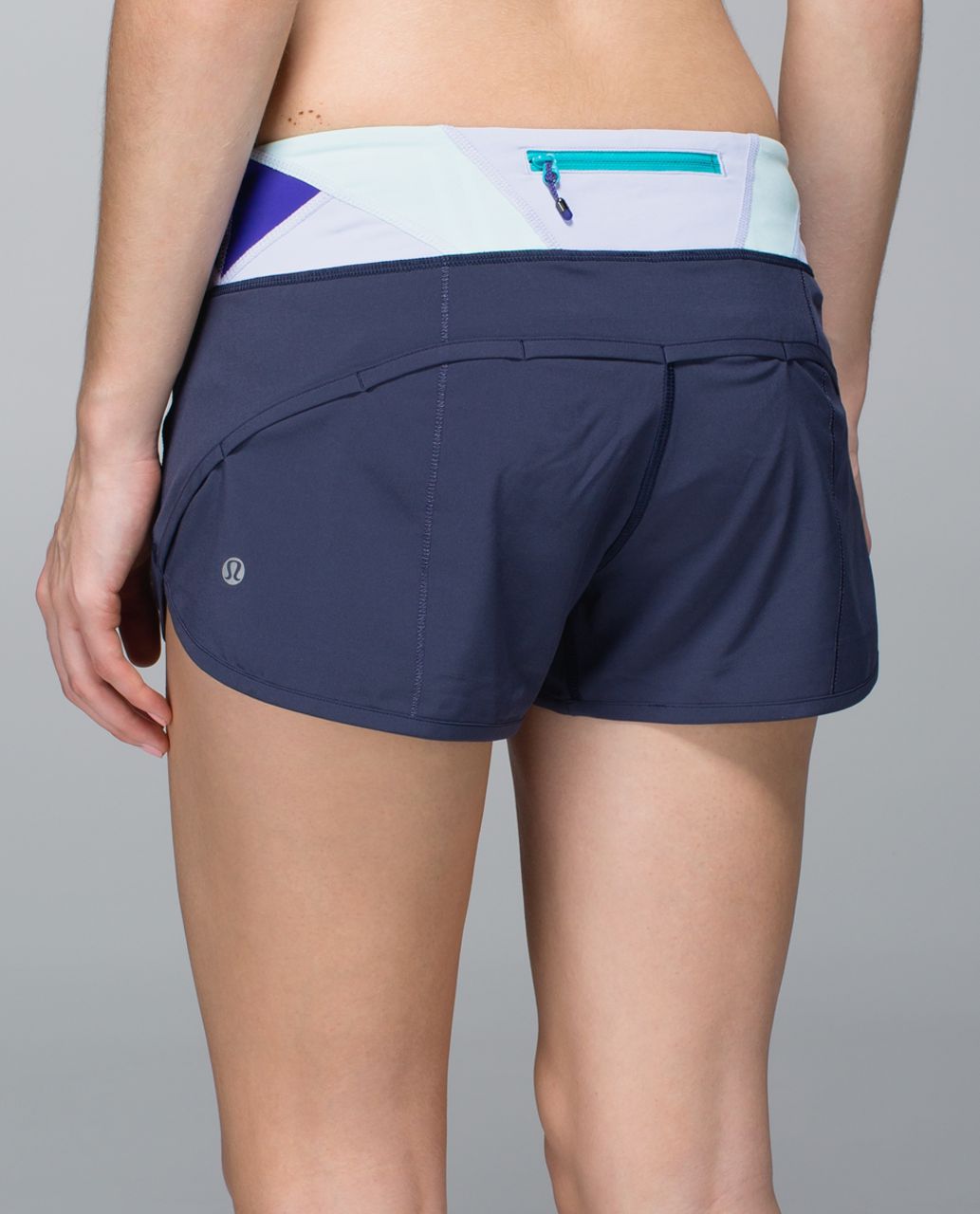 Lululemon Run:  Speed Short *4-way Stretch - Cadet Blue / Su14 Quilt 28