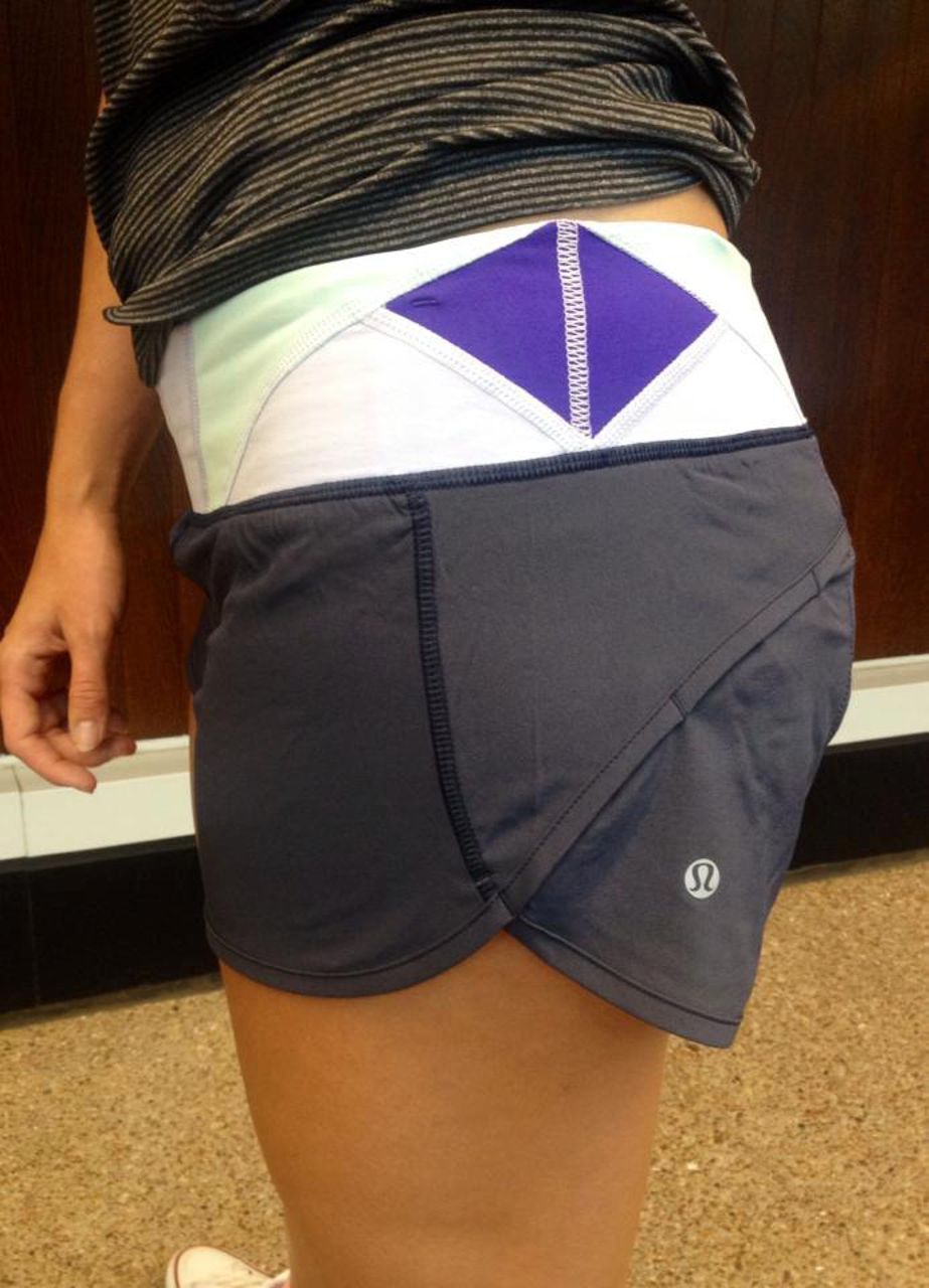 Lululemon Run:  Speed Short *4-way Stretch - Cadet Blue / Su14 Quilt 28