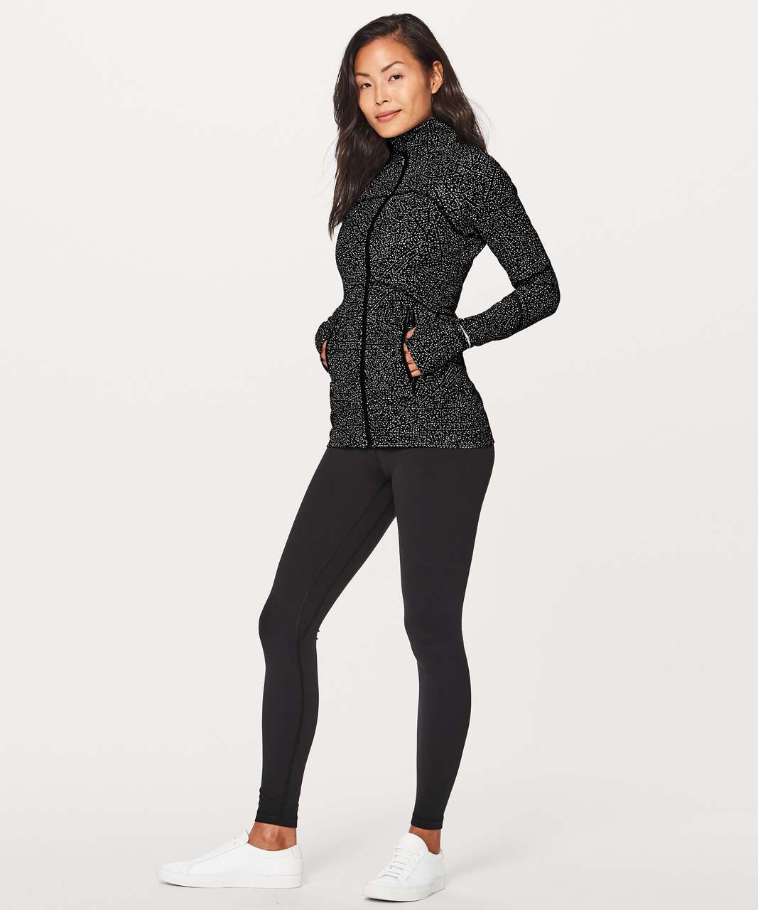 Lululemon Contour Jacket - Night View White Black - lulu fanatics