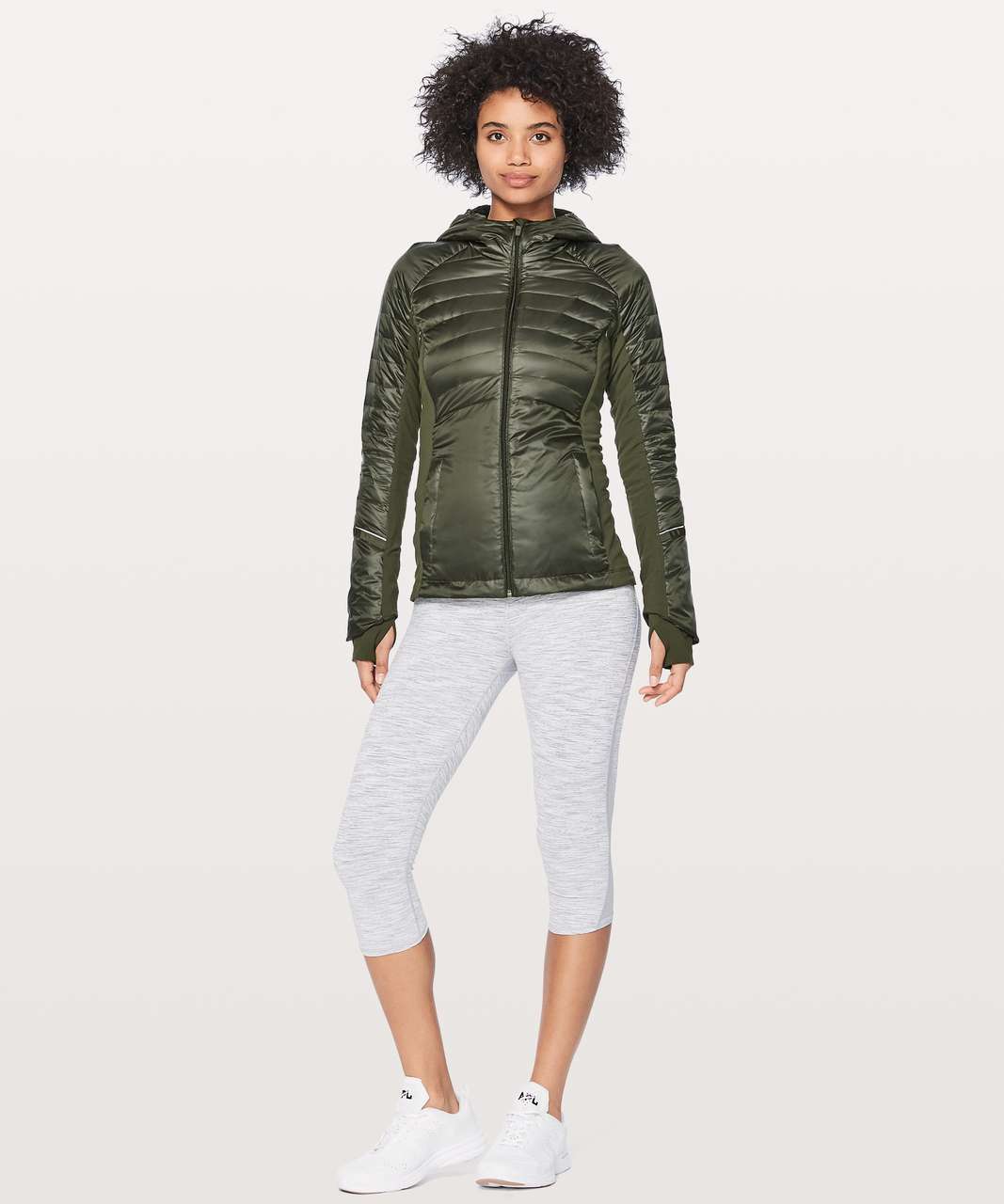 Lululemon Down For A Run Jacket II - Gator Green - lulu fanatics