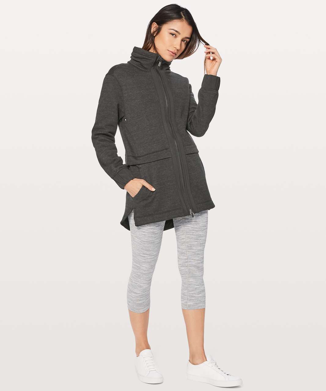 Lululemon Light As Warmth Jacket - Heathered Core Black / Black