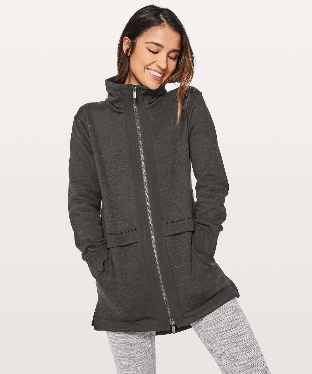 Lululemon Light As Warmth Jacket - Heathered Core Black / Black - lulu ...