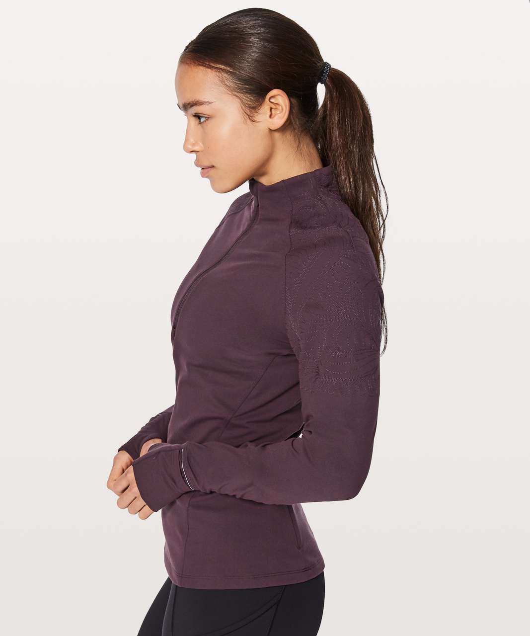 Lululemon Toasty Tech 1/2 Zip - Black Cherry