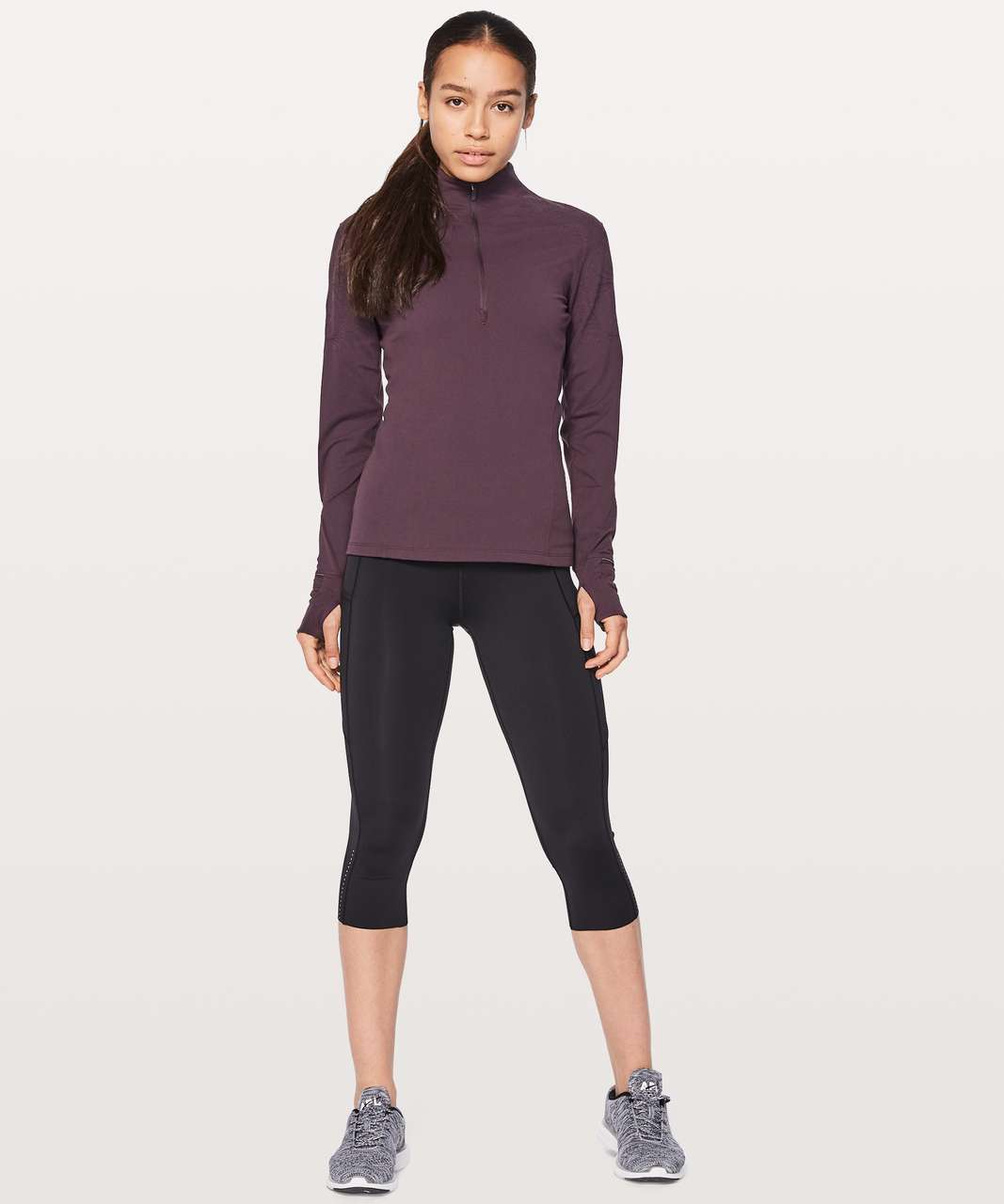 Lululemon Toasty Tech 1/2 Zip - Black Cherry