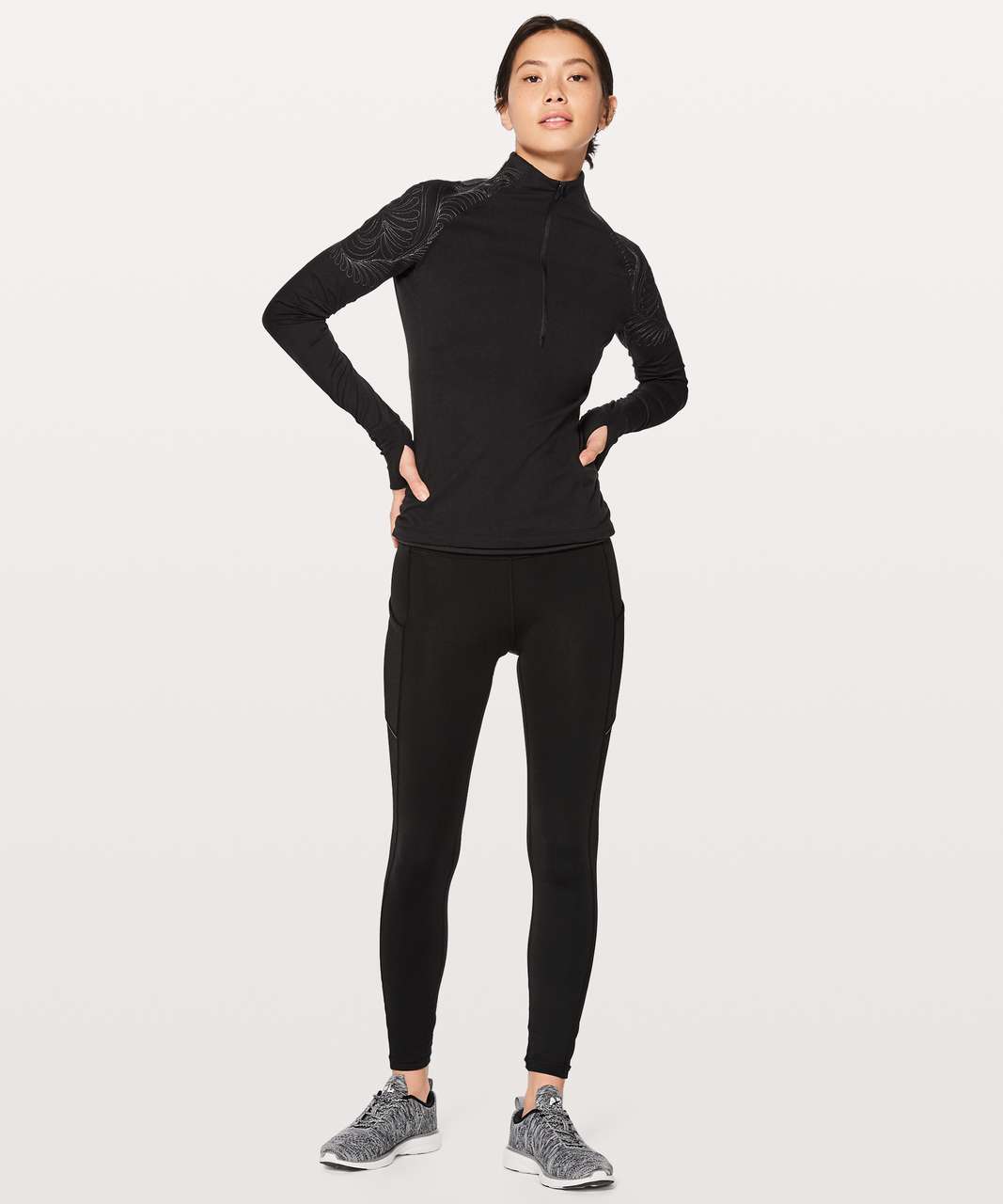 Lululemon Toasty Tech 1/2 Zip - Black - lulu fanatics