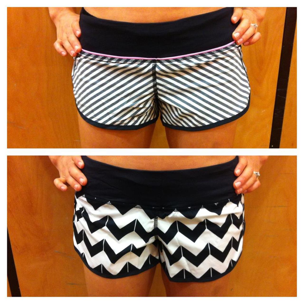 Lululemon Run:  Speed Short - Arrow Chevron White Black