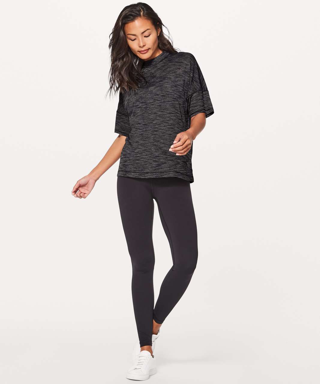 Lululemon Hold & Let Flow Tee - Heathered Black