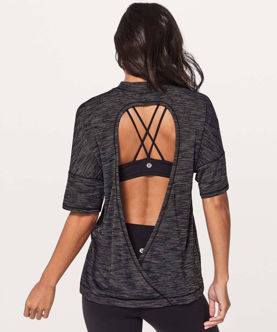 Lululemon Hold & Let Flow Tee - Heathered Black