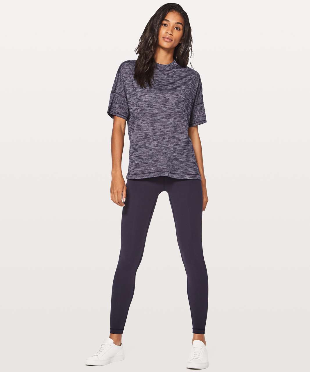 Lululemon Hold & Let Flow Tee - Heathered Midnight Navy