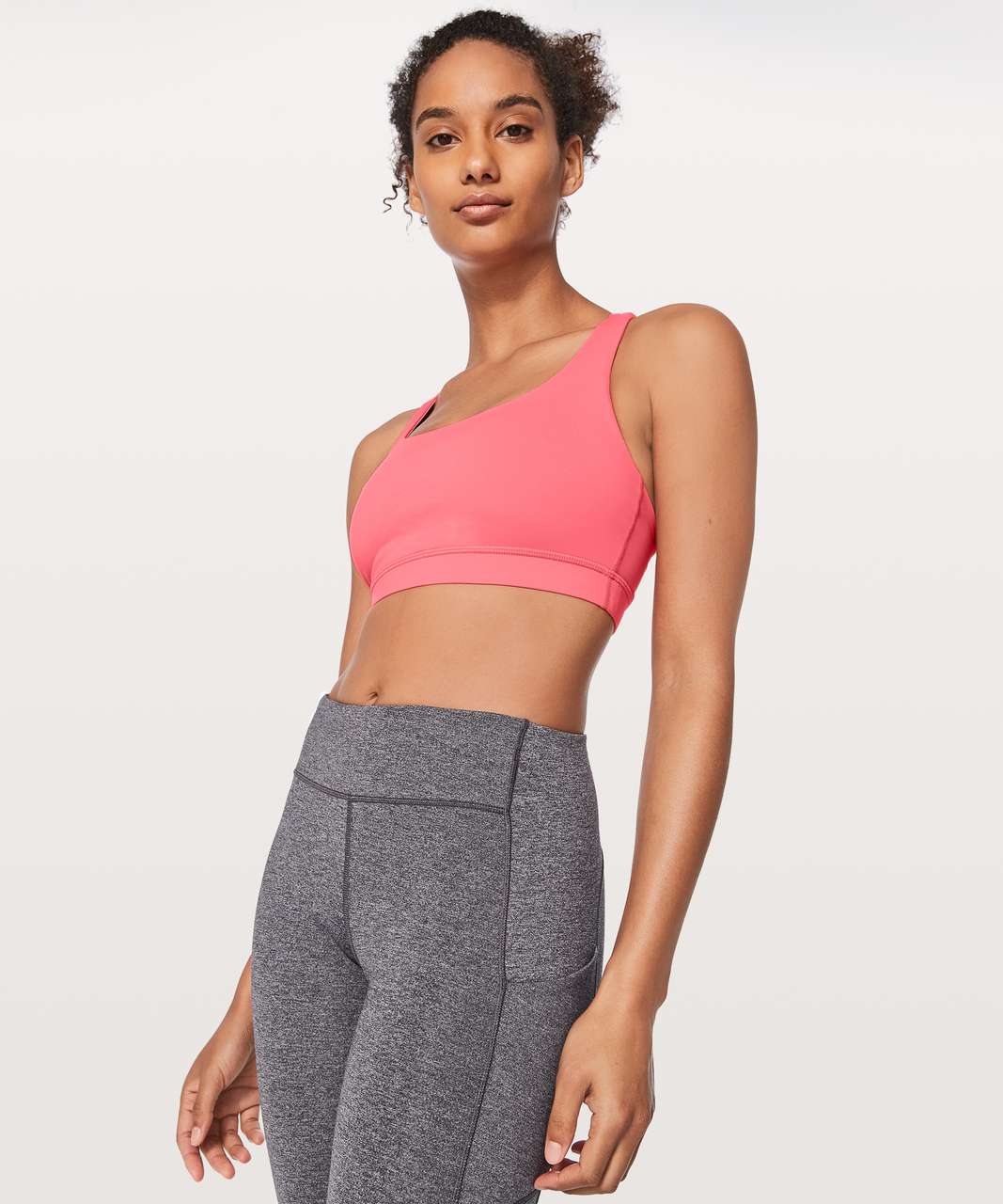 Lululemon energy bra long line in sonic pink, Women's Fashion