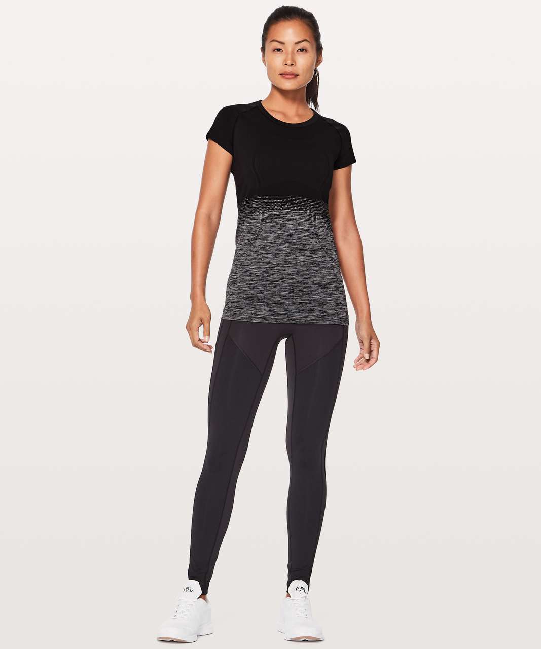 Lululemon Swiftly Tech Short Sleeve Crew - Black / White / Black