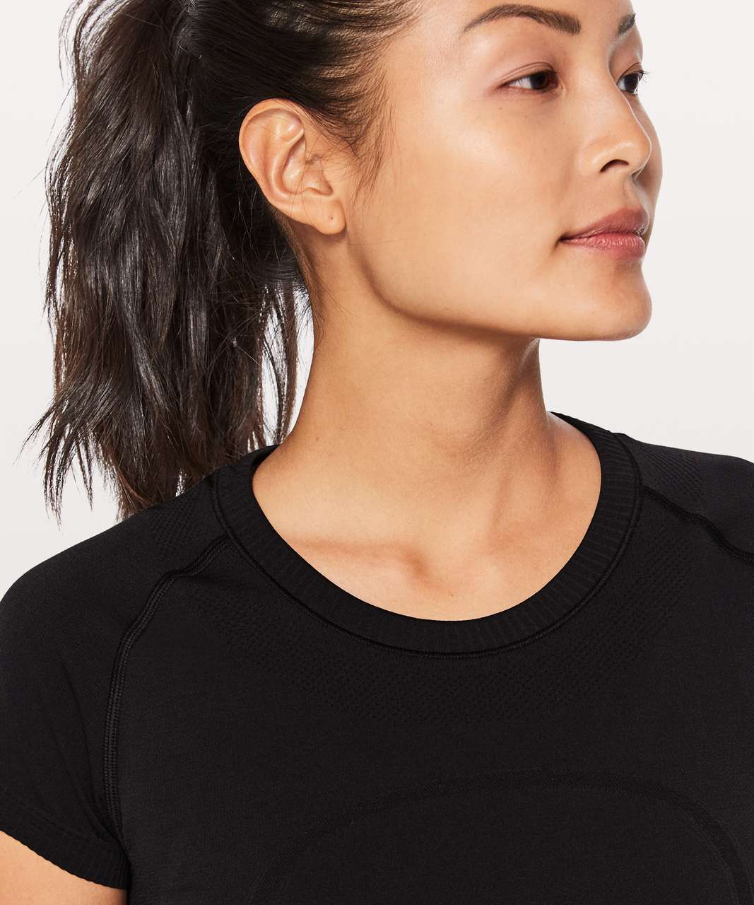 Lululemon Swiftly Tech Short Sleeve Crew - Black / White / Black