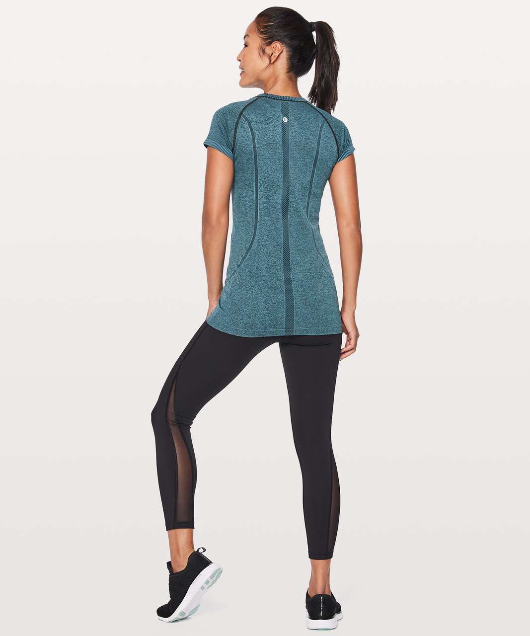 Lululemon Swiftly Tech Short Sleeve Crew - Black / Desert Teal