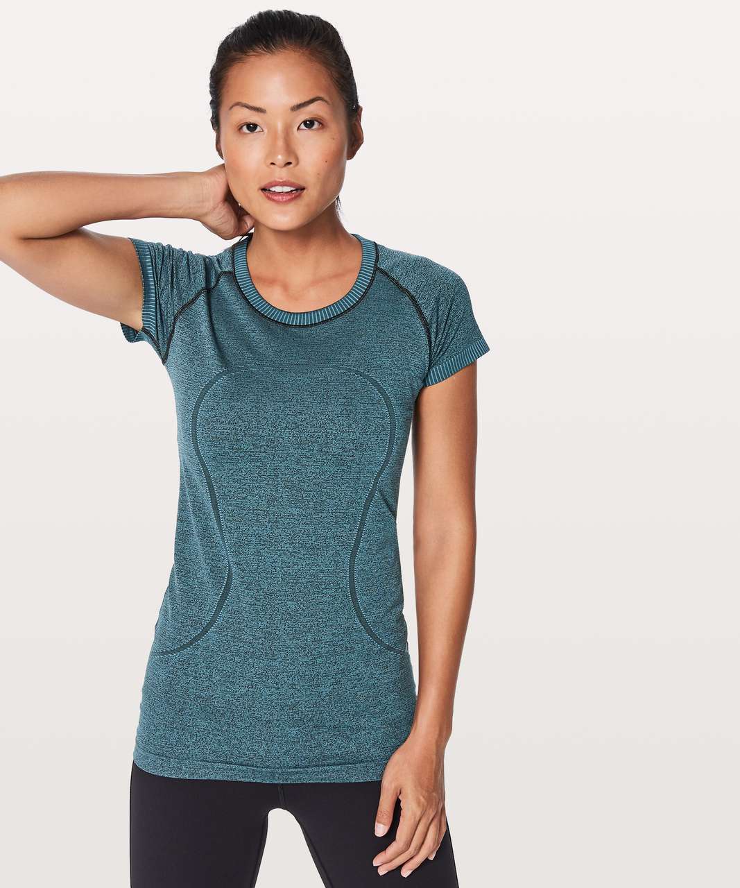 Lululemon Swiftly Tech Short Sleeve Crew - Black / Desert Teal