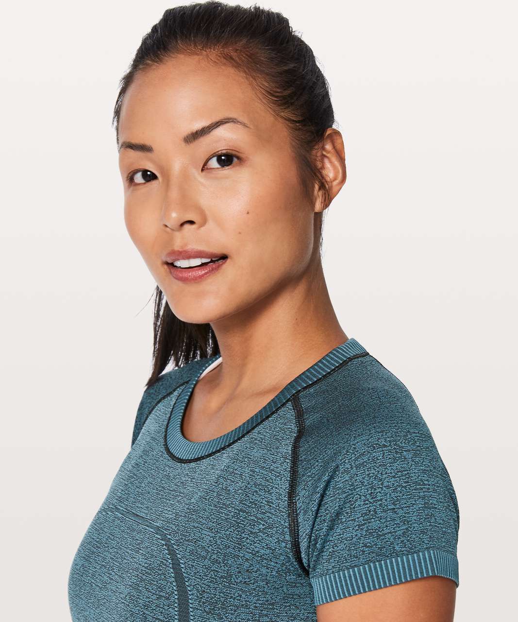 Lululemon Swiftly Tech Short Sleeve Crew - Black / Desert Teal