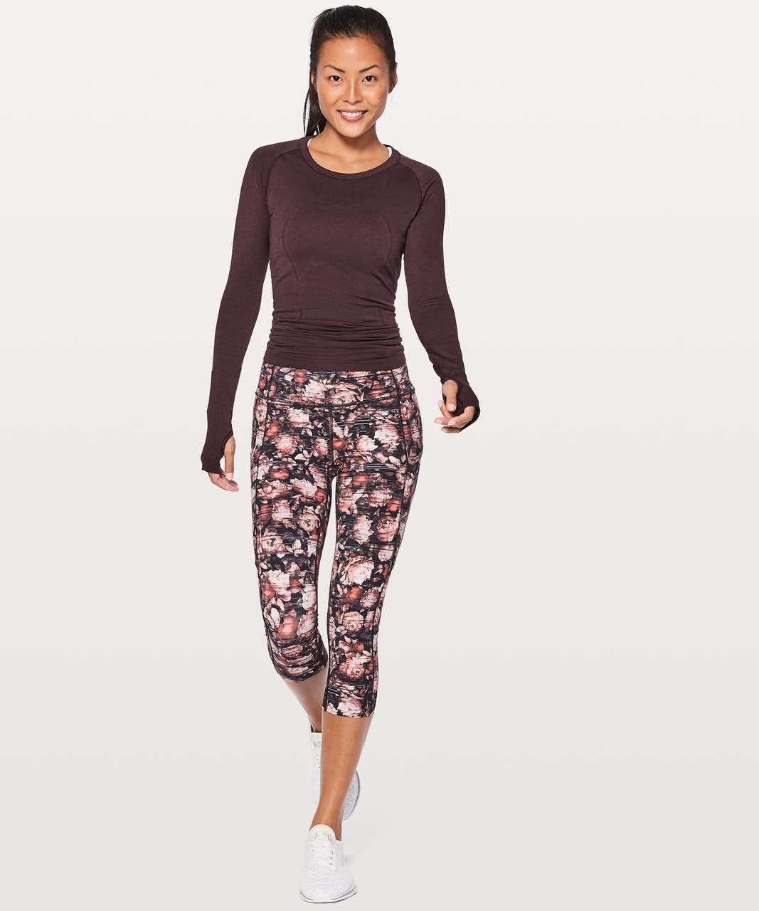 Lululemon Fast & Free Crop II Nulux 19" - Peony Multi