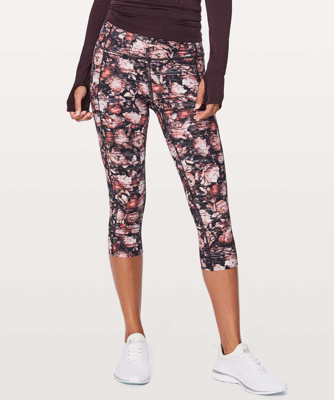 Lululemon Fast & Free Crop II Nulux 19" - Peony Multi