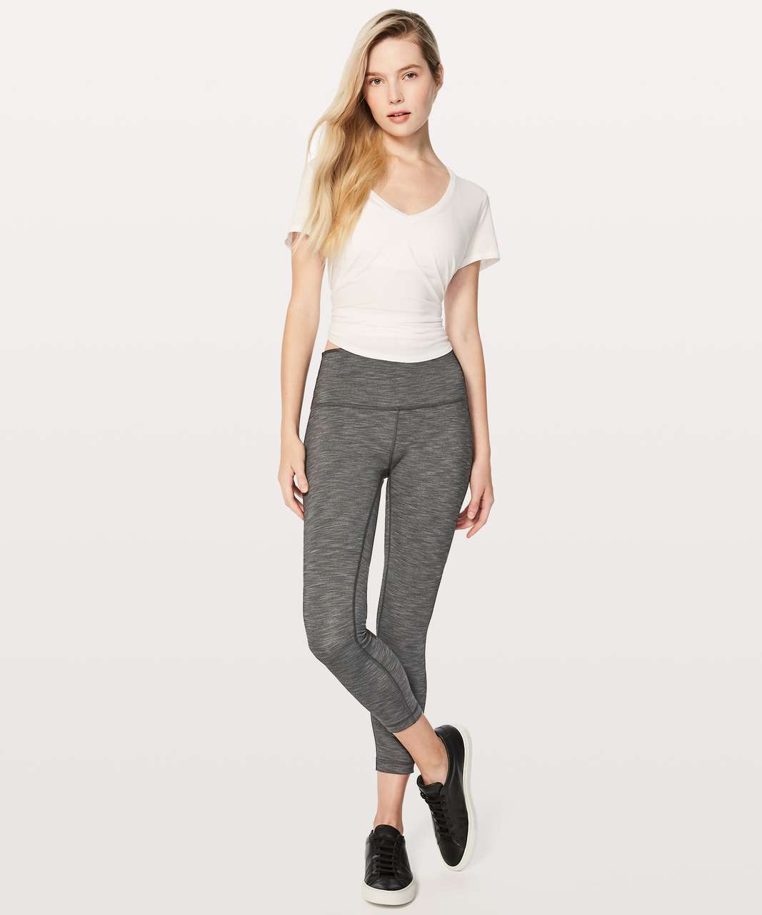 Lululemon Wunder Under Hi-Rise 7/8 Tight 25 - Heathered Herringbone  Heathered Black Black - lulu fanatics