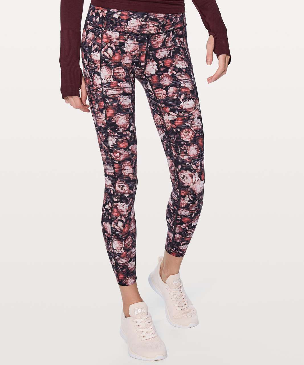 Lululemon Fast & Free 7/8 Tight II *Nulux 25 - Peony Multi - lulu fanatics