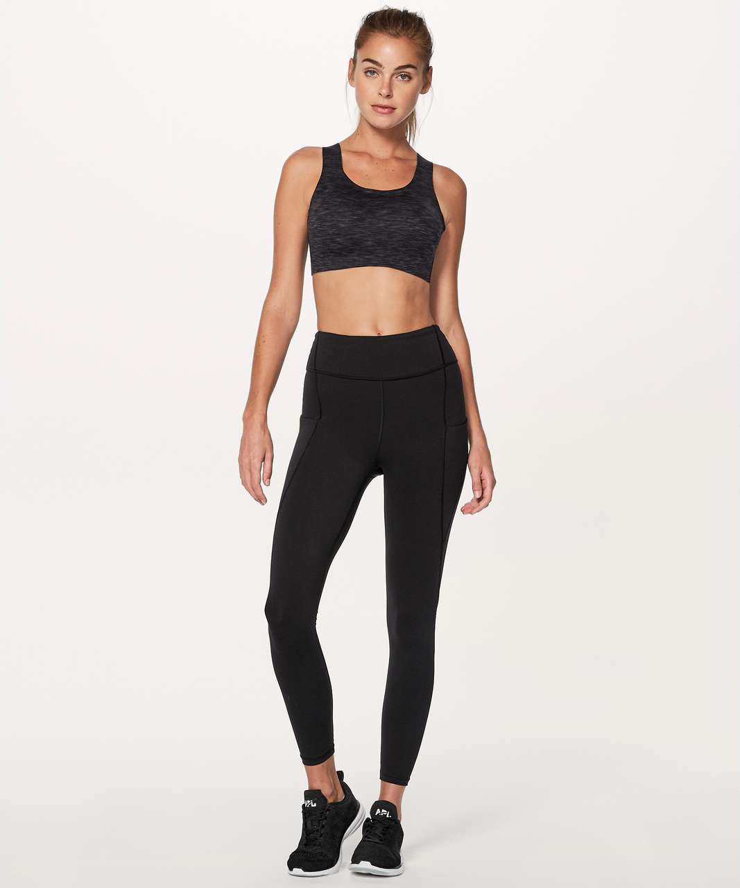 Lululemon Enlite Bra - Static Rain Dark Cast Black / Black - lulu fanatics