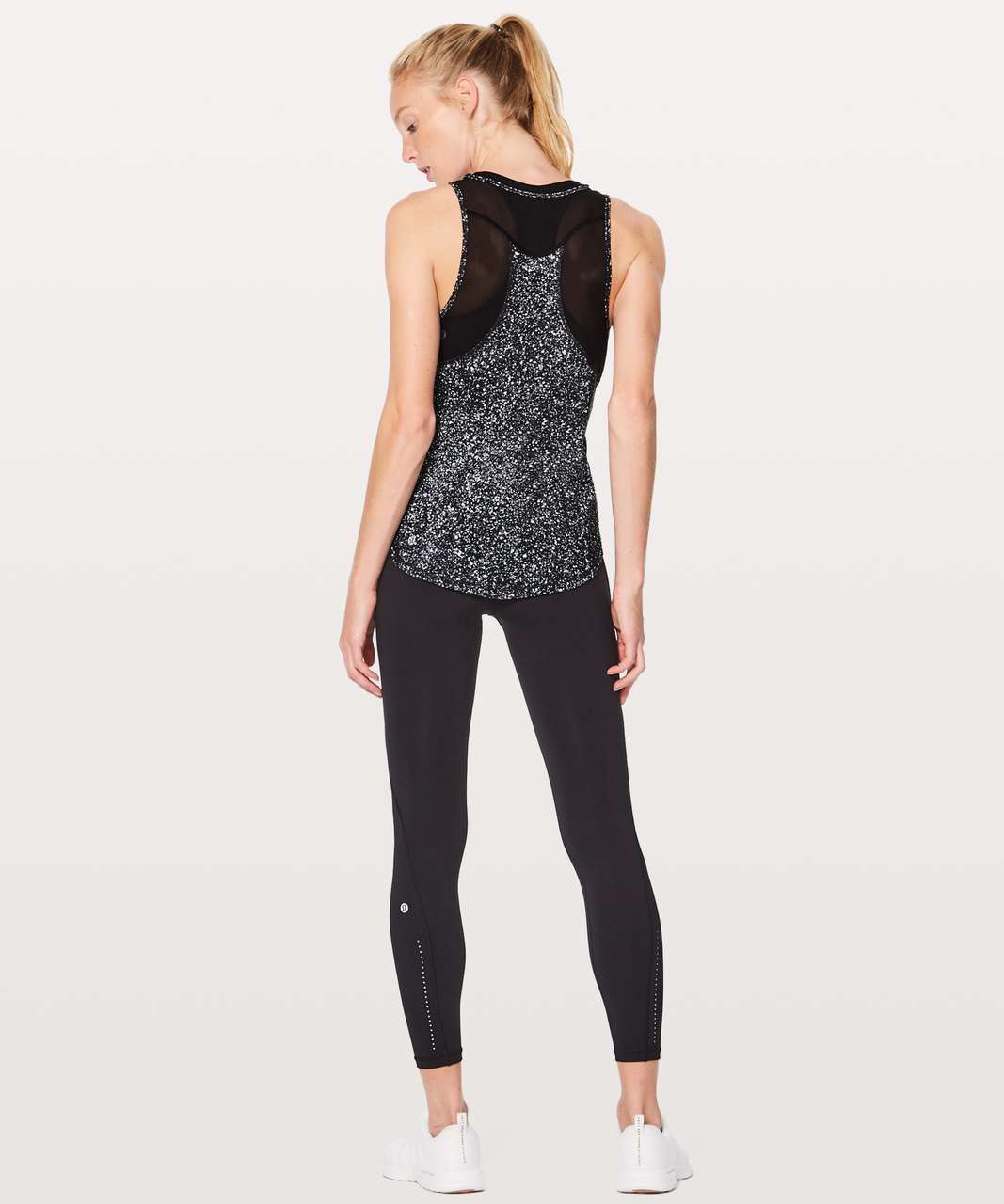 Lululemon Black and White Animal Print with Mesh Detail and Front Zipp –  The Saved Collection