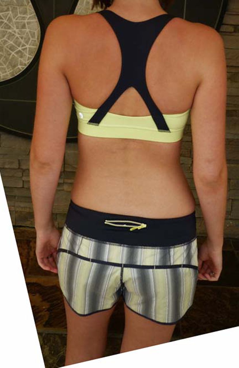 Lululemon Speed Short - Coal Citron Ombre (vertical stripes)