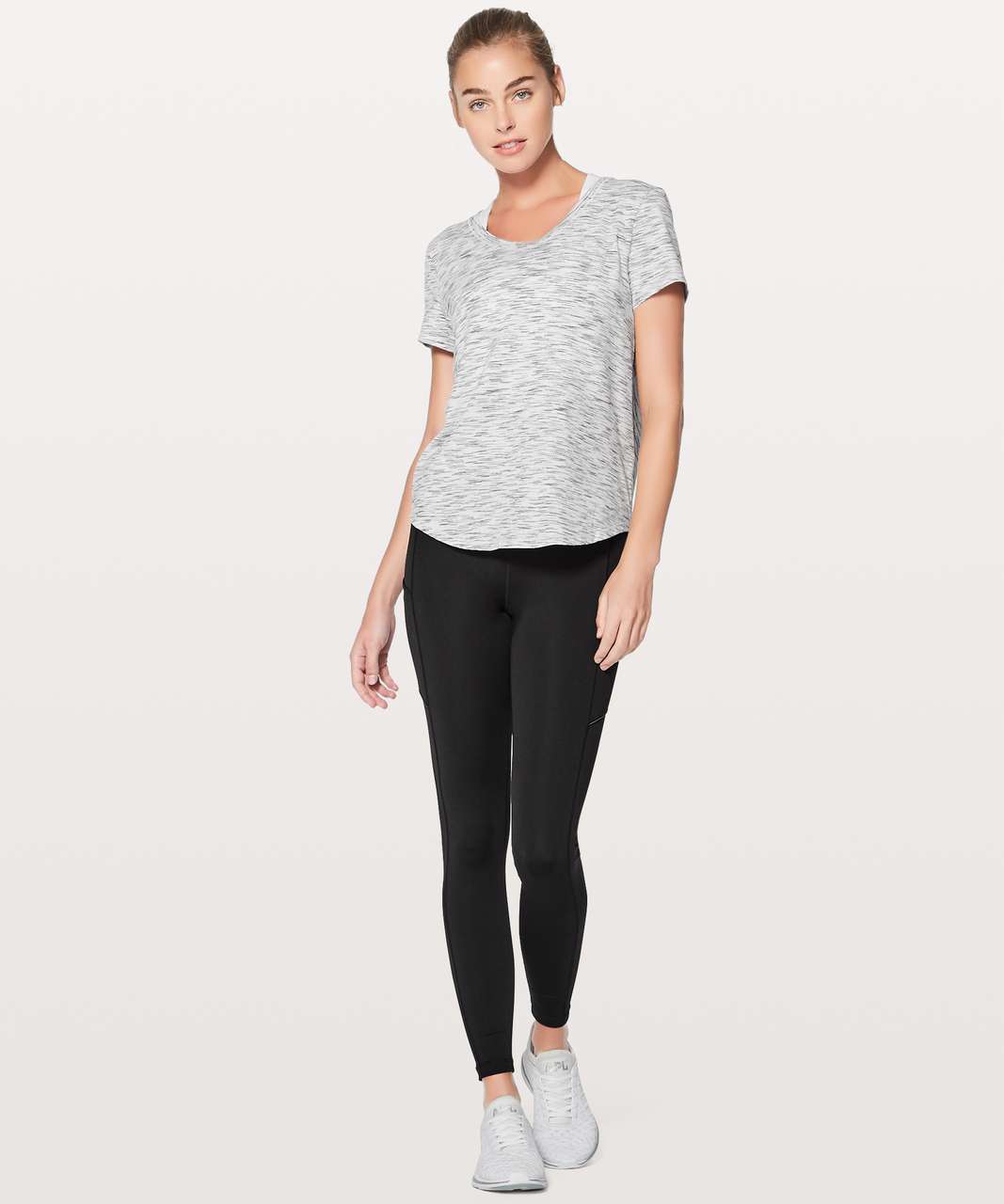 Lululemon Meant To Move Tee - Tiger Space Dye Black White - lulu fanatics