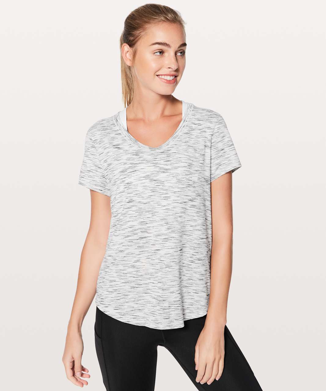 Lululemon Meant To Move Tee - Tiger Space Dye Black White