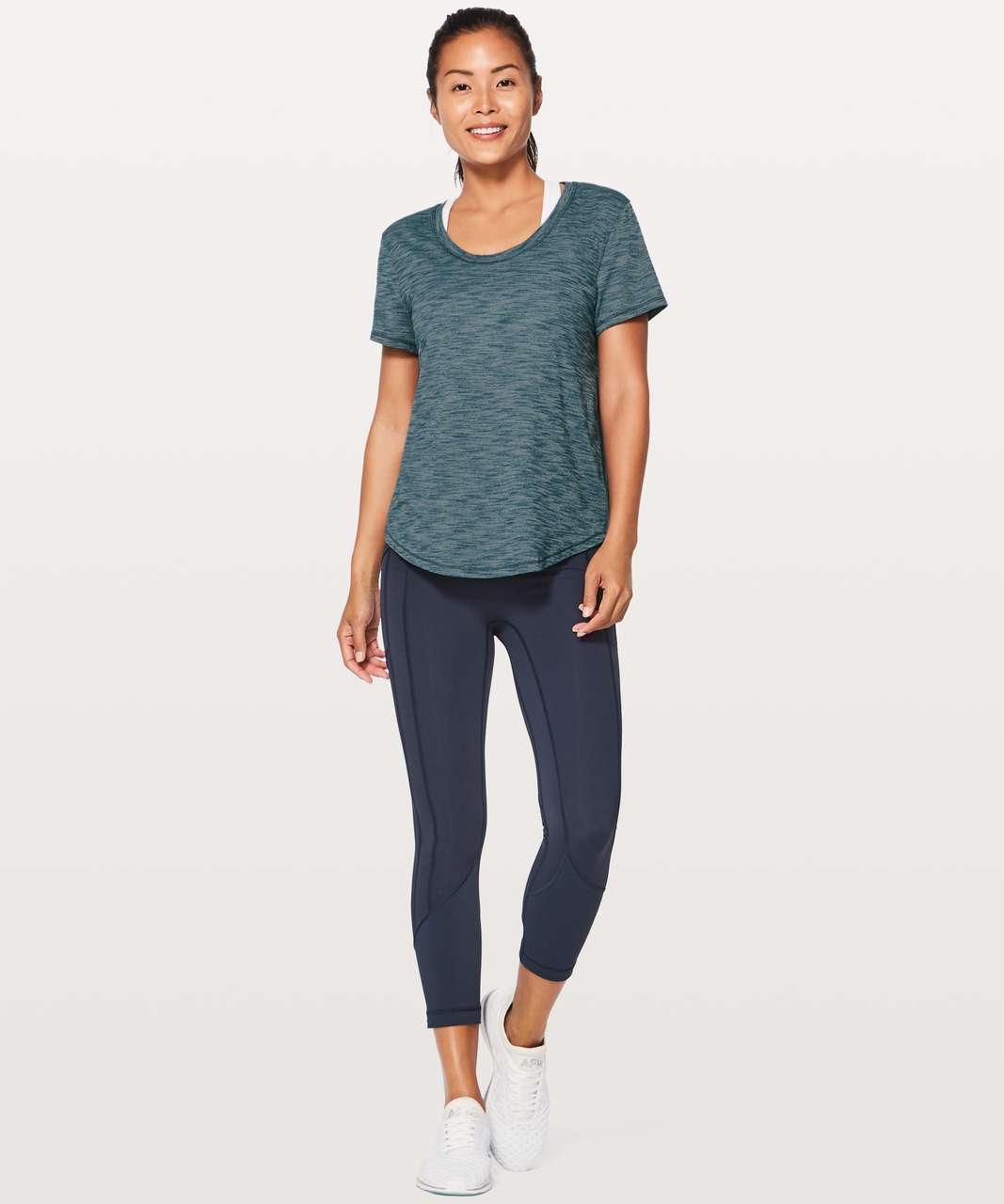 Lululemon Meant To Move Tee - Heathered Nile Blue