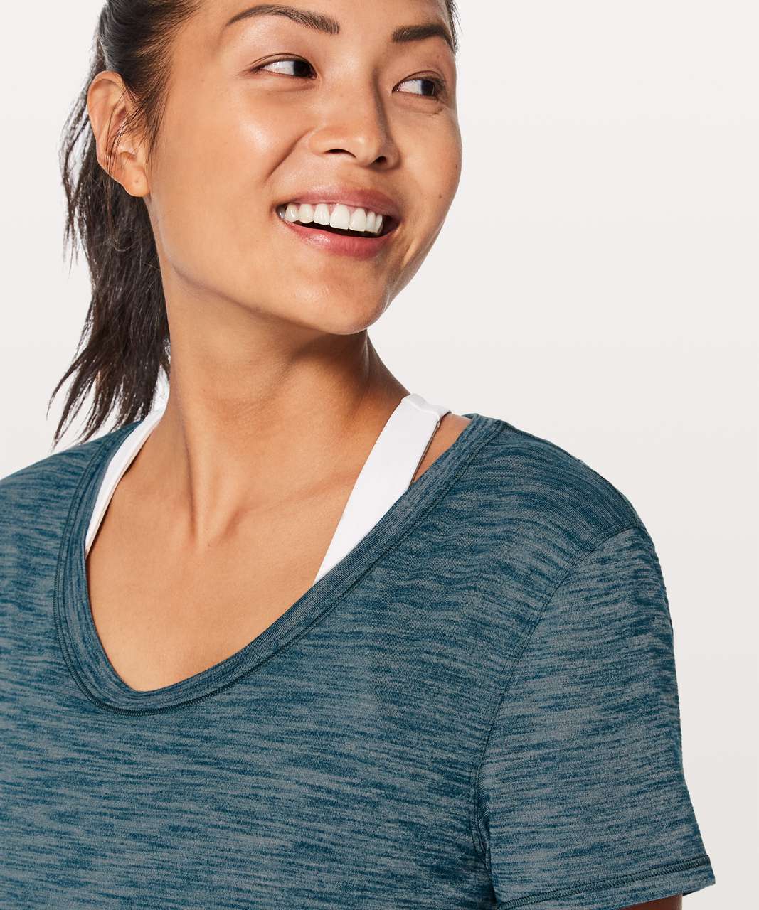 Lululemon Meant To Move Tee - Heathered Nile Blue