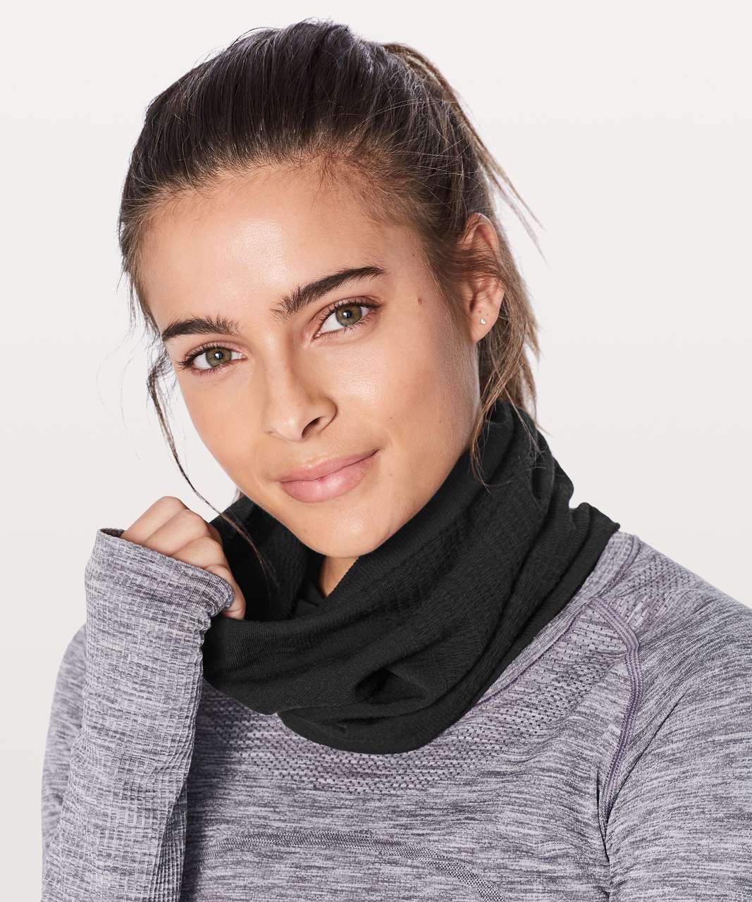 Lululemon Totally Toasty Neck Warmer Nimbus Black Wht Sherpa