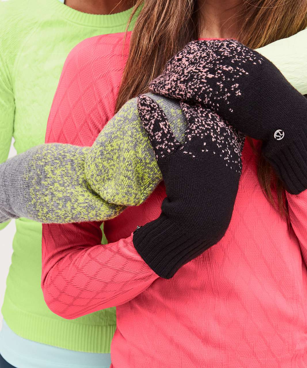 Lululemon Light & Bright Mittens - Black / Yum Yum Pink