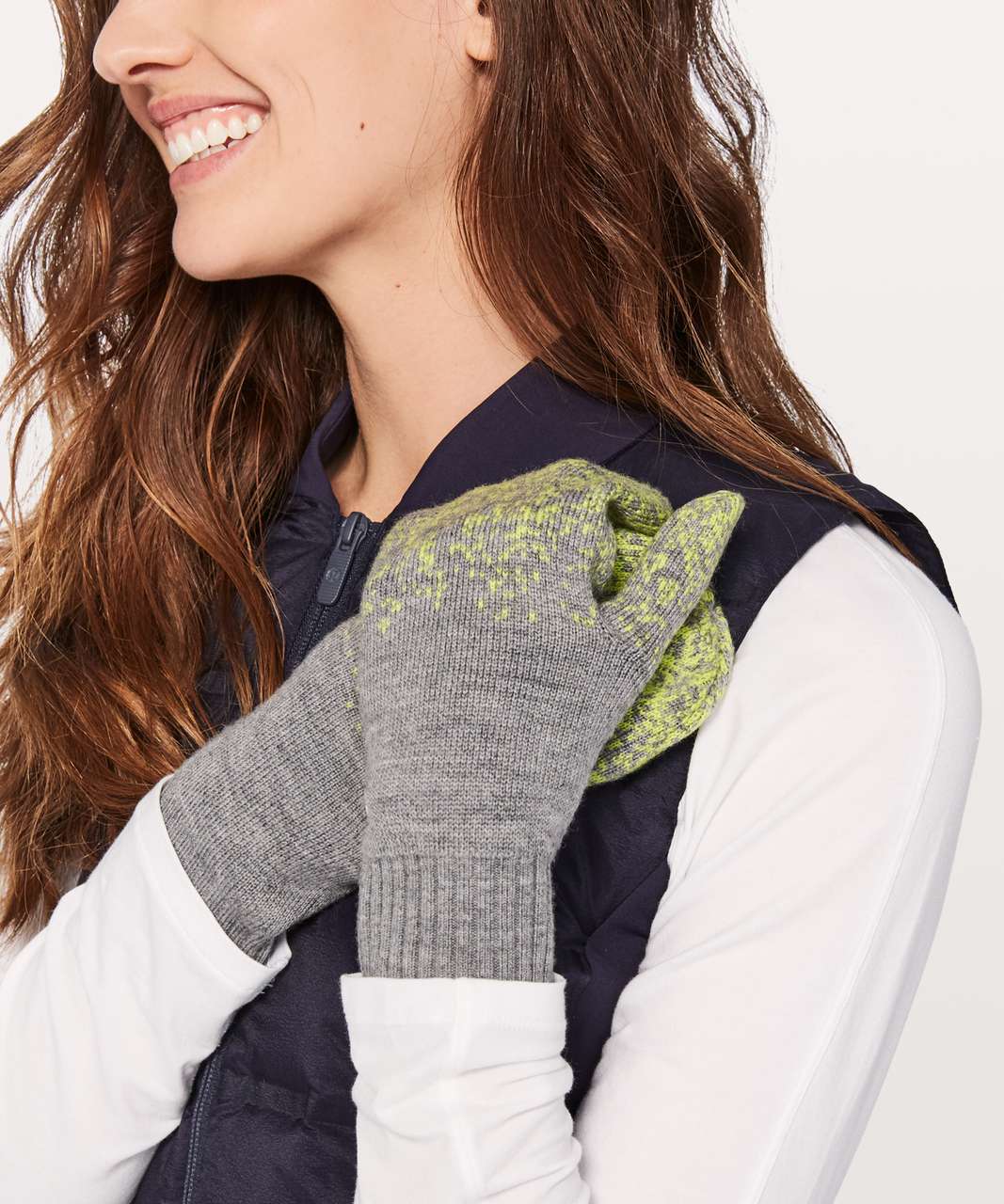 Lululemon Light & Bright Mittens - Heathered Core Medium Grey / Antidote