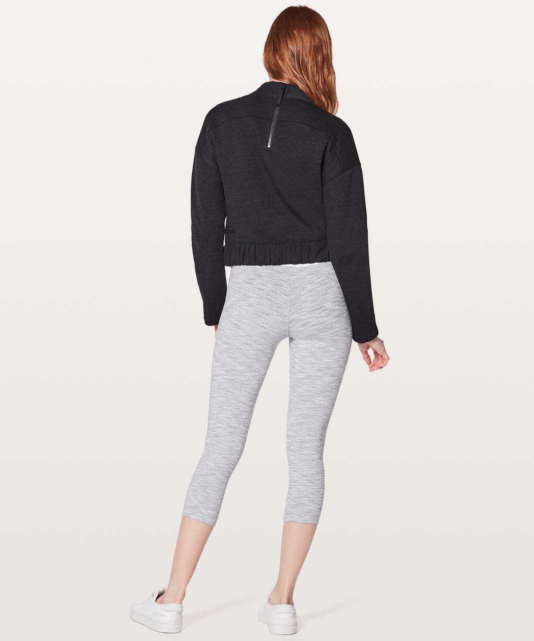 Lululemon Light As Warmth Crew - Heathered Core Black / Black