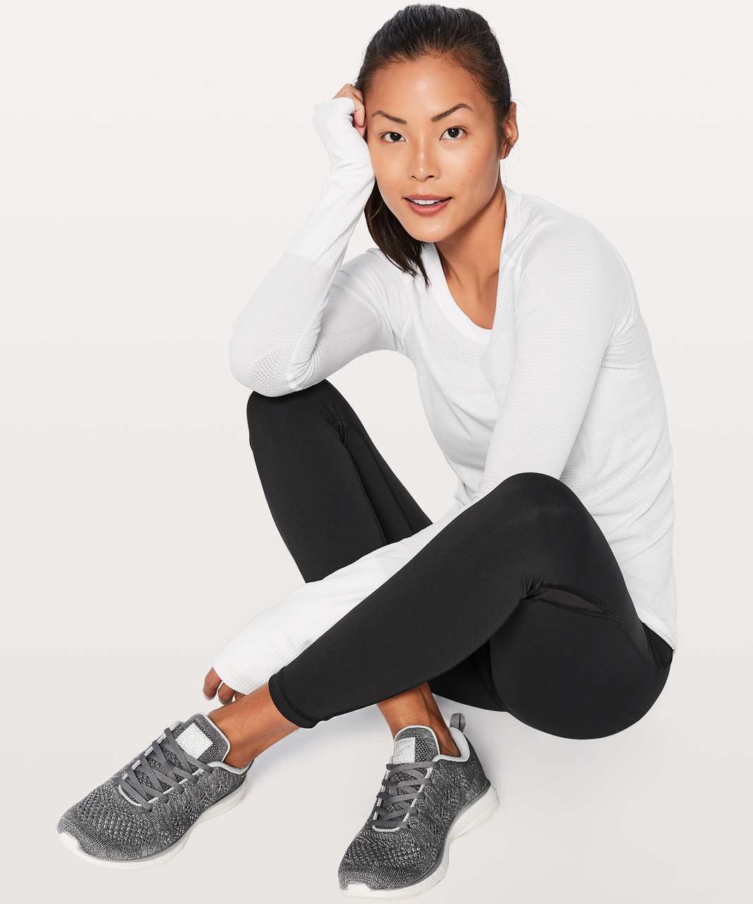 Lululemon Womens TechLoom Pro Shoe - White / Black / White - lulu fanatics