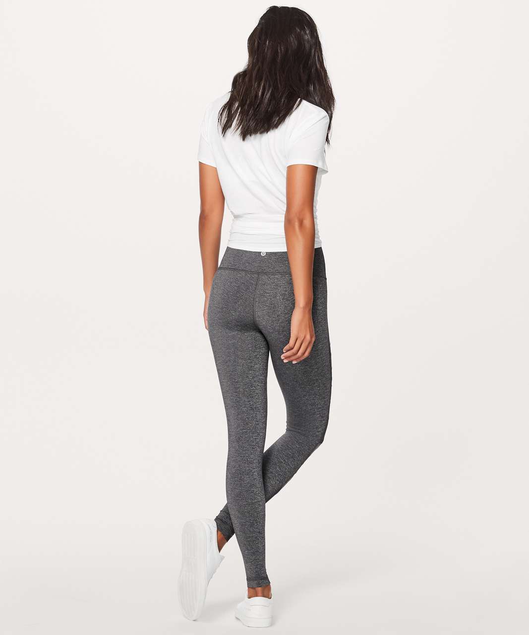 Lululemon Devi Yoga Pant - Heathered Speckled Black / Black - lulu fanatics