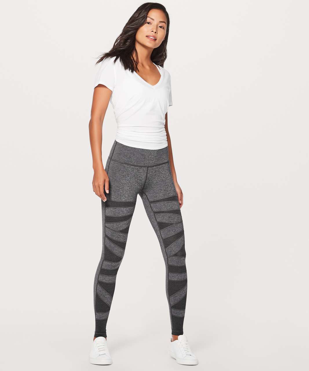 Lululemon Wunder Under Pant (Hi-Rise) *Special Edition Tech Mesh 28" - Heathered Black