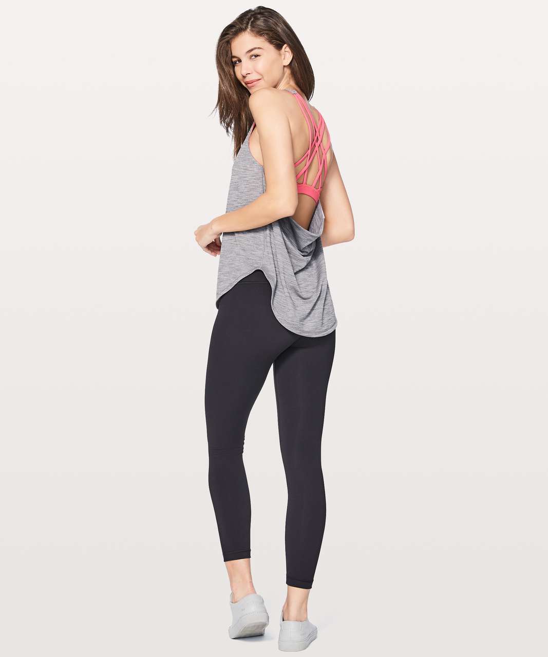 Lululemon Free To Be Serene Tank (2 In 1) Medium Support For C/D Cup -  Heathered Cool Breeze / Cool Breeze - lulu fanatics