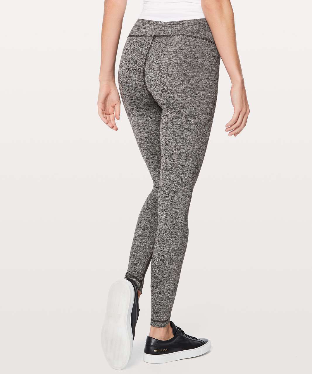 Lululemon Wunder Under Pant (Roll Down) - Heathered Black - lulu fanatics