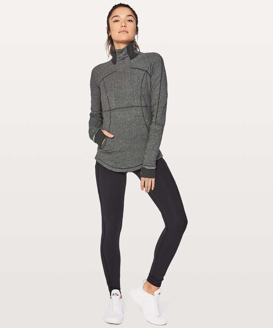 Lululemon Base Runner 1/2 Zip - Heathered Herringbone Heathered