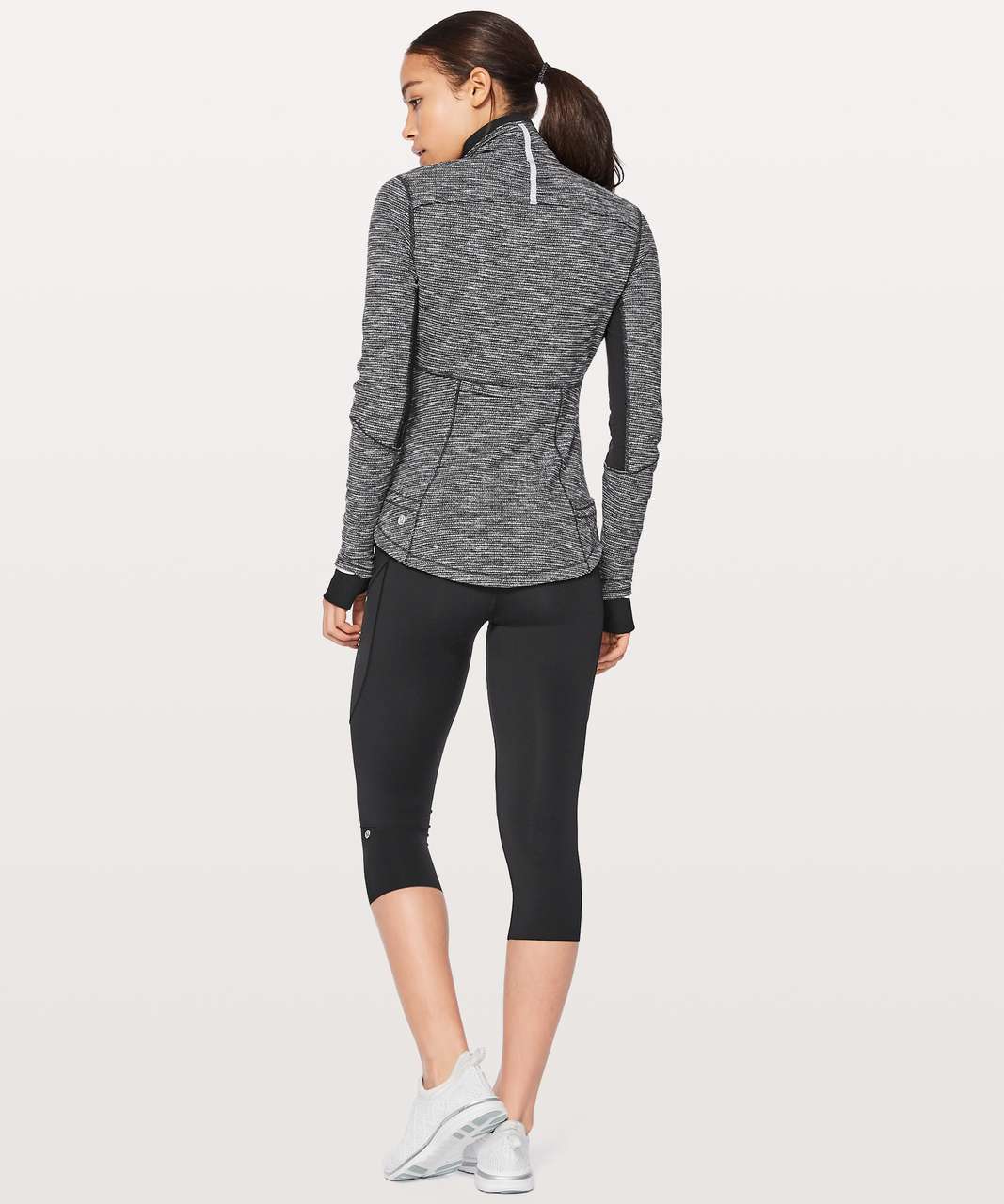 Lululemon Base Runner 1/2 Zip - Coco Pique Black White